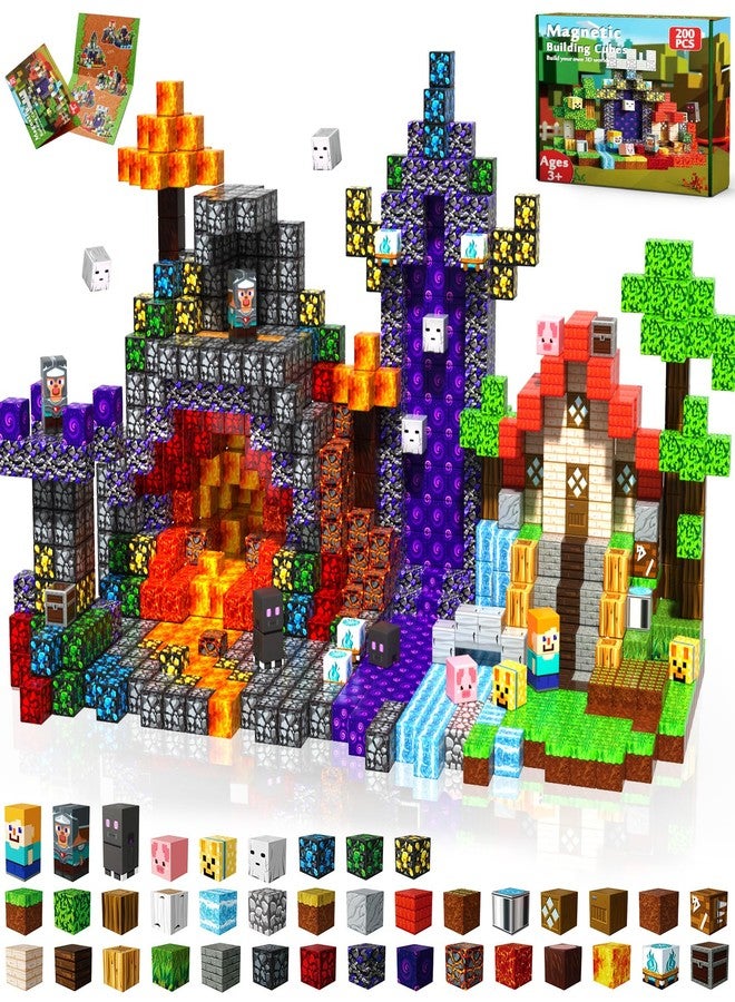 Magnetopia Magnetic Blocks - 200PCS Magnetic Blocks for Kids Ages 4 5 6 7 8, Magnetic Building Blocks Cubes, Montessori STEM Learning Toy Ages 3-8, Christmas Birthday Gifts for Boys & Girls Ages 3+ - Image 1